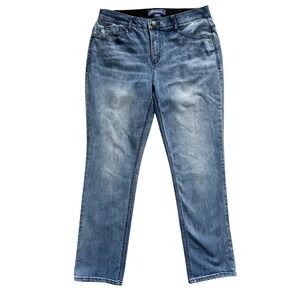 Democracy Ab Solution Girlfriend Jeans Women's Size 10 Straight Leg Blue ankle